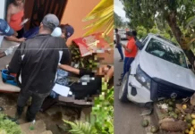Aparatoso accidente deja tres policías heridos en Hato Mayor