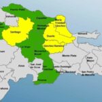 COE aumenta a cuatro las provincias en alerta amarilla y mantiene ocho en verde por vaguada