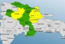 COE aumenta a cuatro las provincias en alerta amarilla y mantiene ocho en verde por vaguada