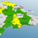COE mantiene 5 provincias en alerta amarilla y 11 en verde por lluvias y tormentas en el país