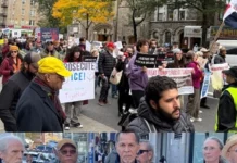 Protestan en el Alto Manhattan contra ICE tras el tiroteo que hirió al dominicano Oscar Belgal